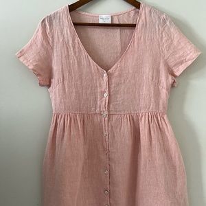 PRIV x Jillian Harris Hampton Linen Dress In Light Pink Size XS